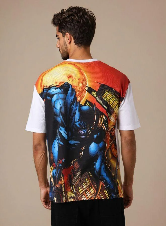 ذا انديان كراج كو Men Boxy Fit Batman Printed Crew Neck Half Sleeves T-Shirt