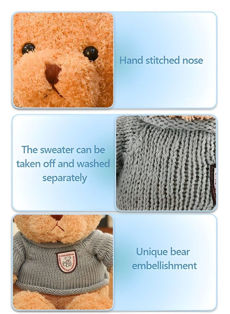 30CM Teddy Bear Stuffed Animal Plush Bear with Sweater, Lovely Plushies for Animal Themed Parties, Children's Companion Toy - Image 3