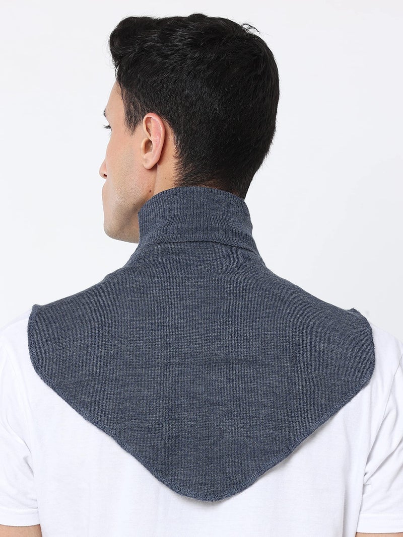 HIVER Woolen Neck Warmer For Men Faux Turtleneck Neck Cover Dickey Mock Fake False Collar (Denim Blue) - Image 4