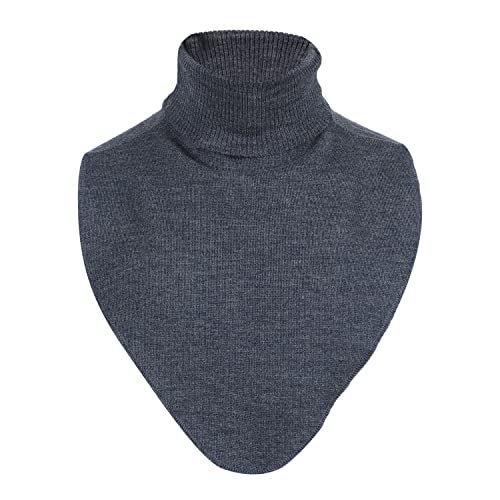 HIVER Woolen Neck Warmer For Men Faux Turtleneck Neck Cover Dickey Mock Fake False Collar (Denim Blue) - Image 1