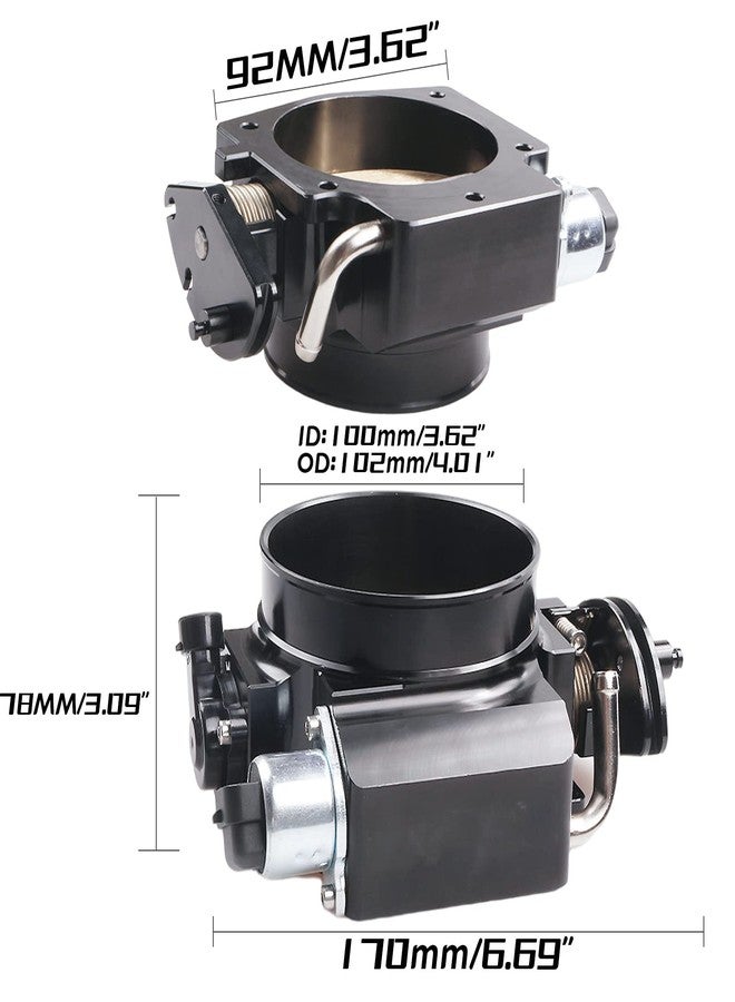 YESHMA 92MM Throttle Body for LS1 LS2 LS3 LS6 LS7 LSX Intake Manifold with Throttle Position Sensors TPS & Idle Air Control IAC Aluminum Black - Image 2