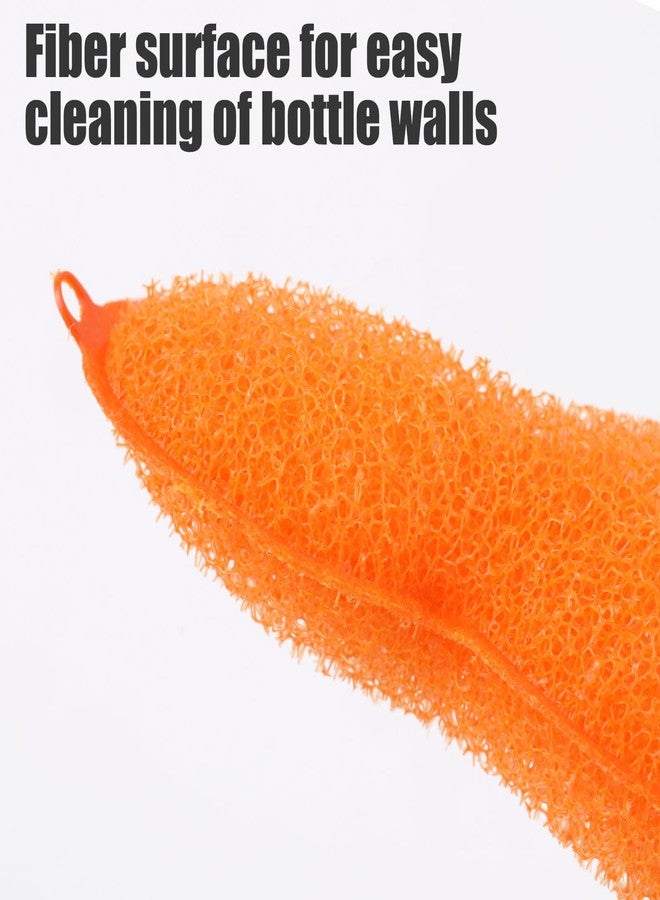 NQEUEPN 3pcs Beans-Shaped Bottle Cleaning Sponges, Magic Beans Water Bottle Cleaner Sponge with Ceramic Balls, Reusable Small Mouth Bottle Clean Sponges, Easy to Clean (Orange) - Image 3