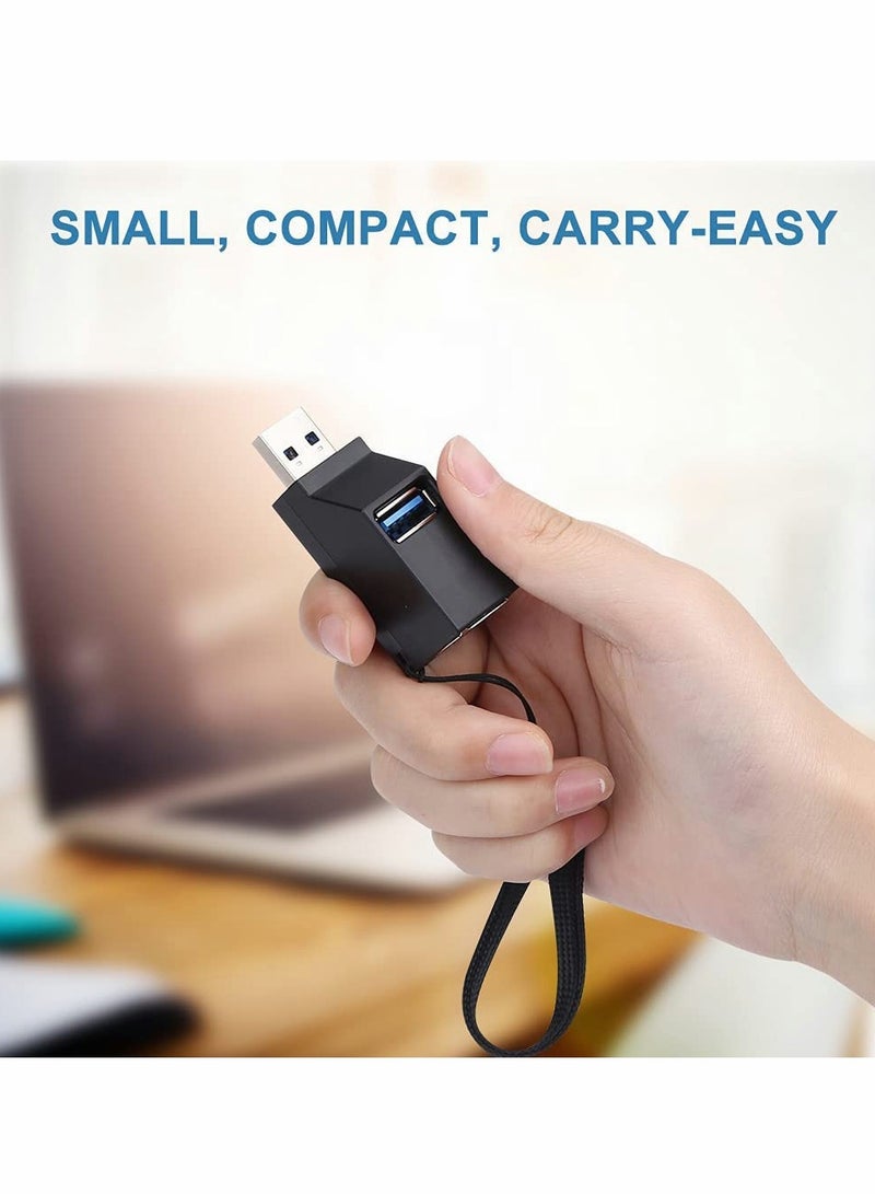 USB 3.0 Hub, 3-Port High-Speed Splitter for Laptops, USB Drives, External Hard Drives, Keyboards, Mice, Printers, Compatible with All USB Devices, Ideal for On-the-Go Use - Image 4