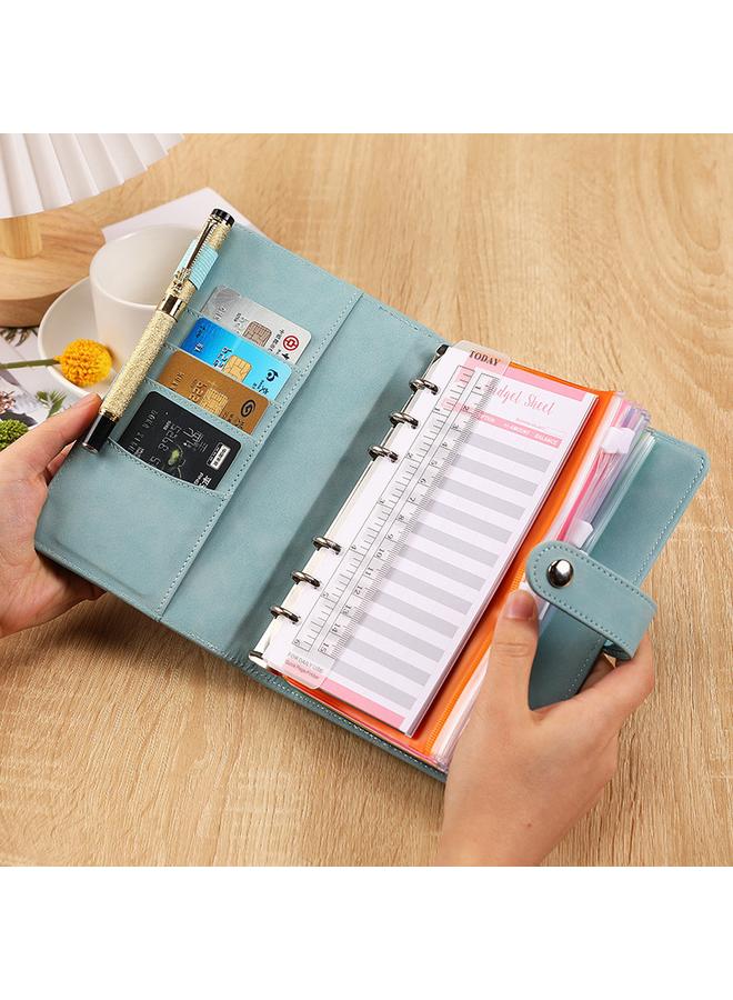 Bluejw Macaron Skin Sense Hand Ledger Suit PVC Budget Card Labeling English Book Magnetic Button Notepad Portable Notes - Image 3