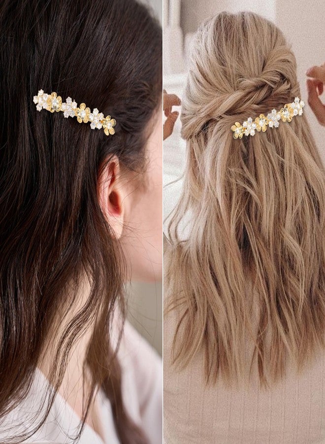 AMCAMI 2PCS Rhinestone Hair Clips,Gold Wedding Hair Clips For Women，Fancy Gold Hair Barrettes For Bridal Bridesmaid Prom - Image 5