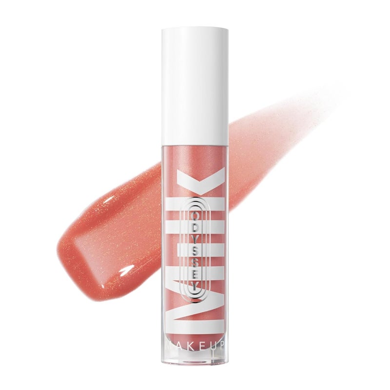 MILK MAKEUP Milk Makeup Odyssey Lip Oil Gloss, Explore (Coral Shimmer) - 0.2 oz - For Fuller and Glossy Lips - Long Lasting Moisture - Semi-Sheer Color - Sweet Vanilla Scent - Vegan Cruelty Free