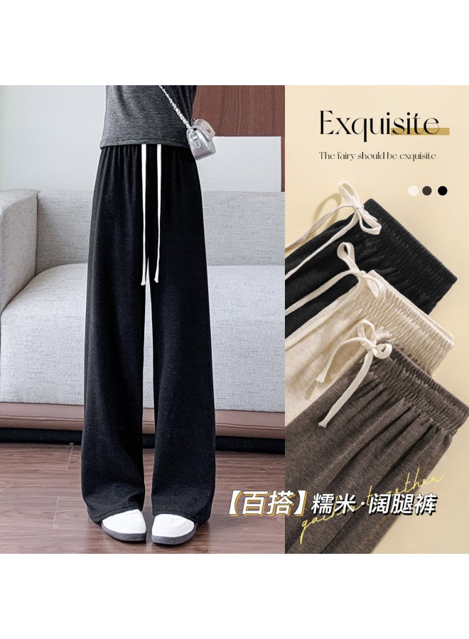Moonbadi Women'S Casual Pants Thin Wide-Leg Trousers Loose Drapey Viscose Home Pants Petite-Friendly Slimming Straight-Leg Pants For Women - Image 2