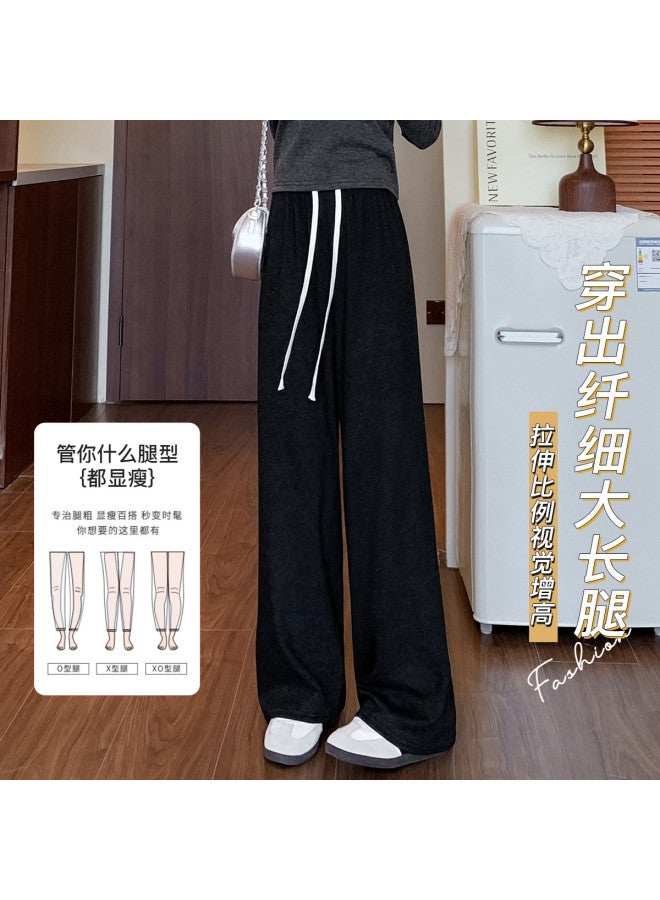 Moonbadi Women'S Casual Pants Thin Wide-Leg Trousers Loose Drapey Viscose Home Pants Petite-Friendly Slimming Straight-Leg Pants For Women - Image 4