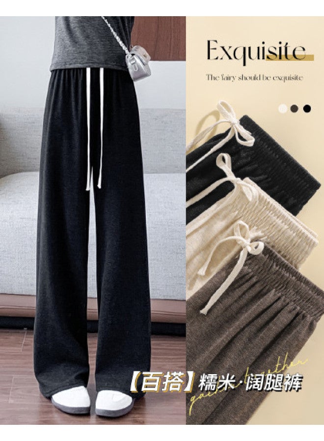 Moonbadi Women'S Casual Pants Thin Wide-Leg Trousers Loose Drapey Viscose Home Pants Petite-Friendly Slimming Straight-Leg Pants For Women - Image 1