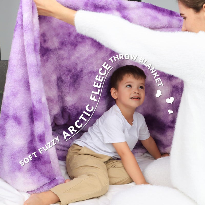 MUGD Fleece Blanket Purple Throw Blanket - 300GSM Throw Blanket for Couch, Sofa, Bed, Soft Lightweight Plush Cozy Microfiber Blankets & Throws - Image 2