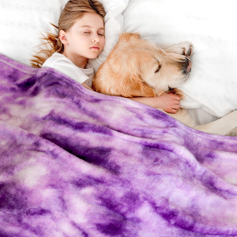 MUGD Fleece Blanket Purple Throw Blanket - 300GSM Throw Blanket for Couch, Sofa, Bed, Soft Lightweight Plush Cozy Microfiber Blankets & Throws - Image 3