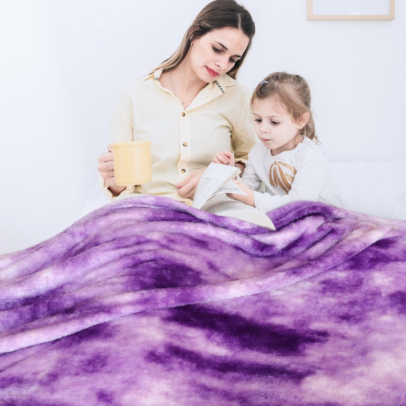 MUGD Fleece Blanket Purple Throw Blanket - 300GSM Throw Blanket for Couch, Sofa, Bed, Soft Lightweight Plush Cozy Microfiber Blankets & Throws - Image 5