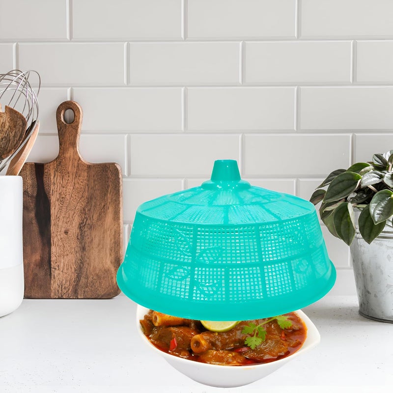 SNKM SNKM Food Cover Dome Net Plastic Big Size Round Flies Mosquitoes Insect Proof Dining Tables Cover Fruits Vegetable Rice Cover Large Green Combo Pack of 3  - Image 4