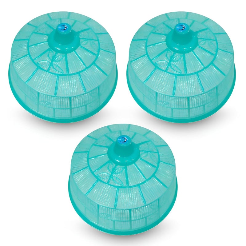 SNKM SNKM Food Cover Dome Net Plastic Big Size Round Flies Mosquitoes Insect Proof Dining Tables Cover Fruits Vegetable Rice Cover Large Green Combo Pack of 3  - Image 1