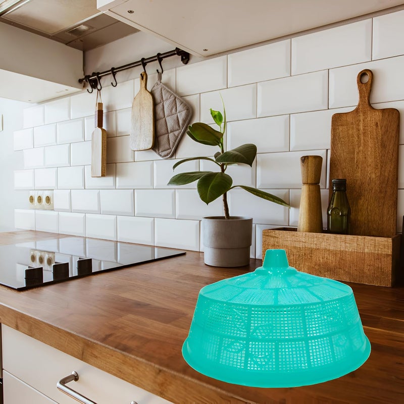 SNKM SNKM Food Cover Dome Net Plastic Big Size Round Flies Mosquitoes Insect Proof Dining Tables Cover Fruits Vegetable Rice Cover Large Green Combo Pack of 3  - Image 3