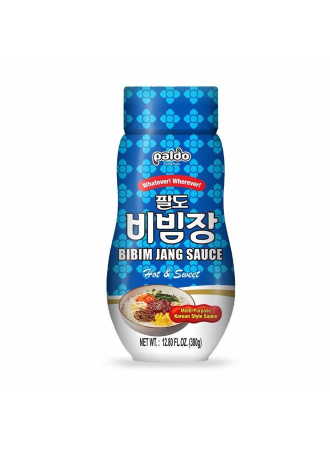 Paldo Fun & Yum Bibim Jang Sauce for Noodles Ramen Bibimbap Rice Meat & More Food, Sweet & Spicy Seasoning Sauce, Best Oriental Style Korean Sauce, 팔도 비빔장 12.80 fl oz - Image 1