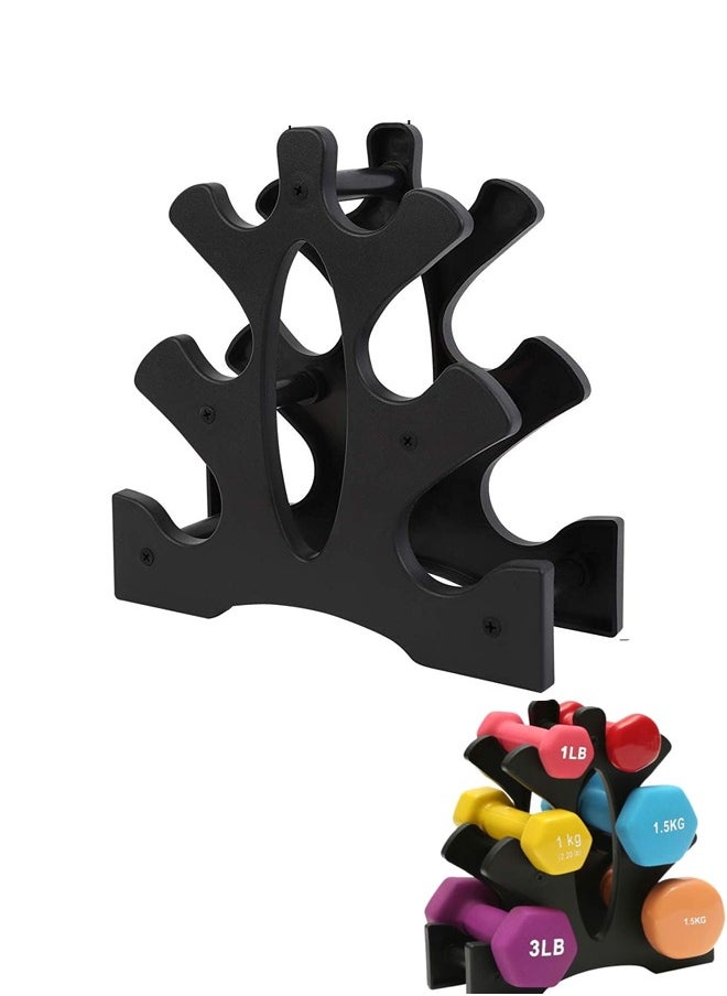 rocooart A 3-level Dumbbell Weight Rack, Workout Weight Rack, Weight Rack and Dumbbell Tree for Home, Gym, Workout, Office and Fitness (Without Dumbbells)  - Image 1