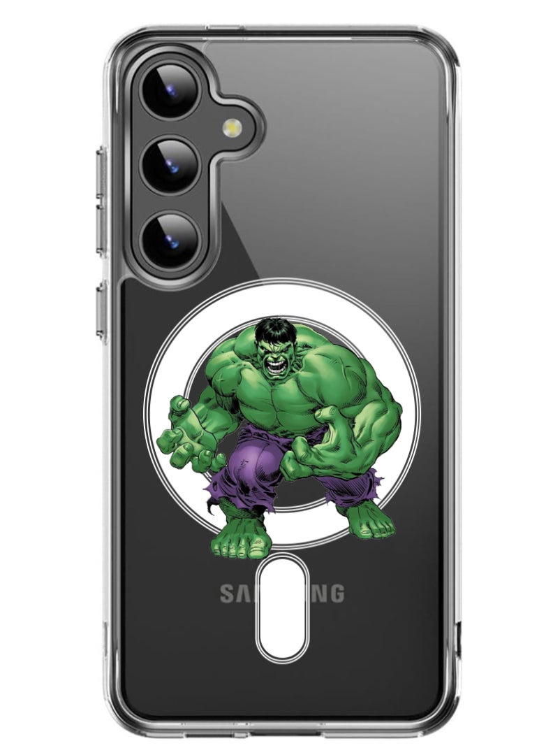Theodor Magnetic Case for Samsung Galaxy S24 6.2-inch Compatible with MagSafe Wireless Charging, Shockproof Phone Bumper Cover Hulk - Image 1