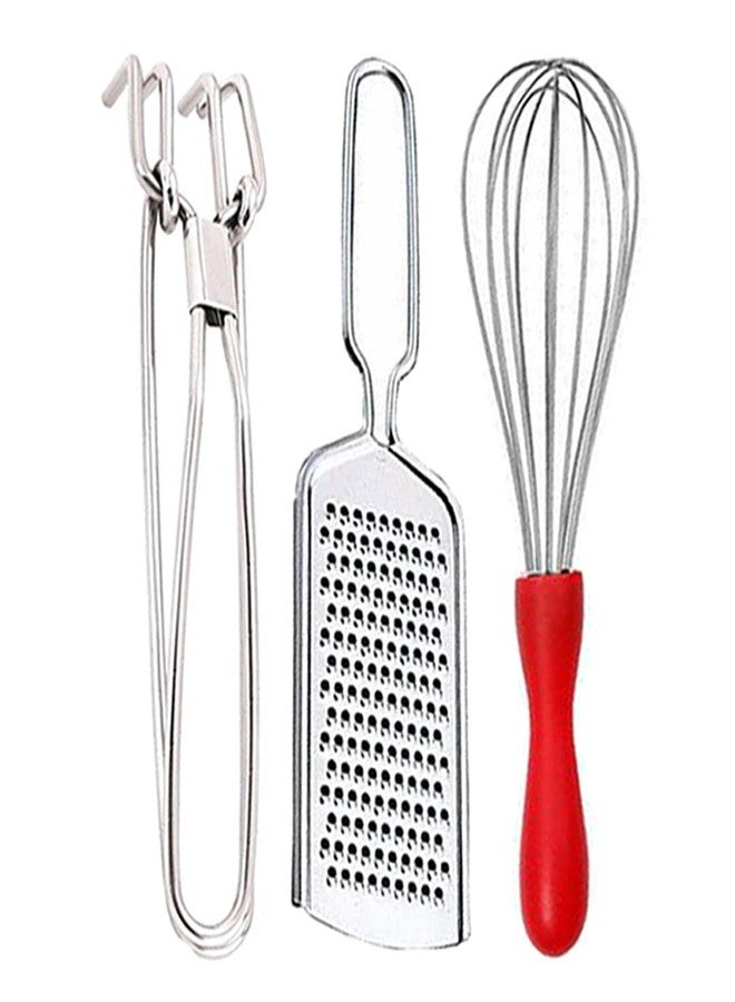 JISUN Stainless Steel Wire Grater & Utility Pakkad & Egg Whisk/Egg Beater for Kitchen Tool Set - Image 1