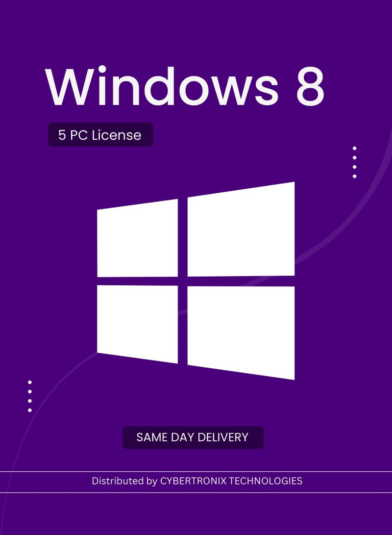 Windows Microsoft Windows 8 | 5 PC License | Digital License | SAME DAY DELIVERY