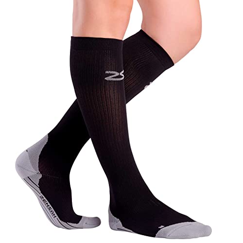 Zensah Fresh Legs Compression Socks – Ideal for Runners, Nurses & Travel – Graduated Compression Stockings for Women and Men (Black, Medium) - Image 2