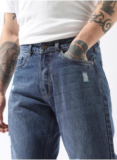 HIGH STAR Blue Jeans Plain Button Woven Full Cargo Mid-Rise for Men – Style that defines you  - Image 5
