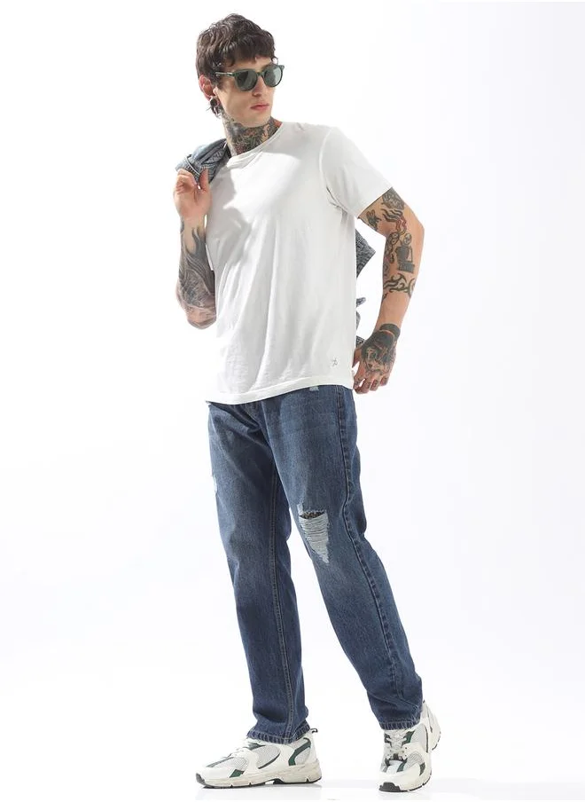 HIGH STAR Blue Jeans Plain Button Woven Full Cargo Mid-Rise for Men – Style that defines you