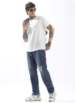 HIGH STAR Blue Jeans Plain Button Woven Full Cargo Mid-Rise for Men – Style that defines you  - Image 1