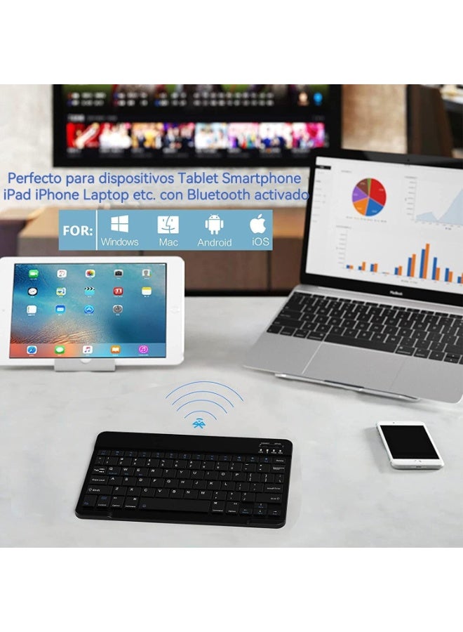 Wireless Mini Bluetooth Keyboard – Ultra Slim, Quiet & Ergonomic Design with Rechargeable Battery – Compatible with iOS, Android & Windows - Image 2