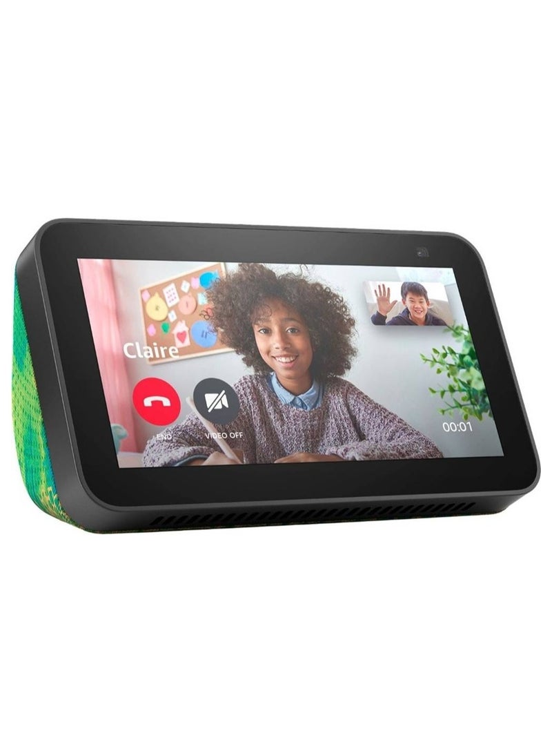 Amazon Ev Smart Home Systems Show 5 Kids second generation supports equipped with a 5.5-inch HD touch screen 2-megapixel camera Wi-Fi and Bluetooth live video calls voice control compatible devices new version (black) - Image 1