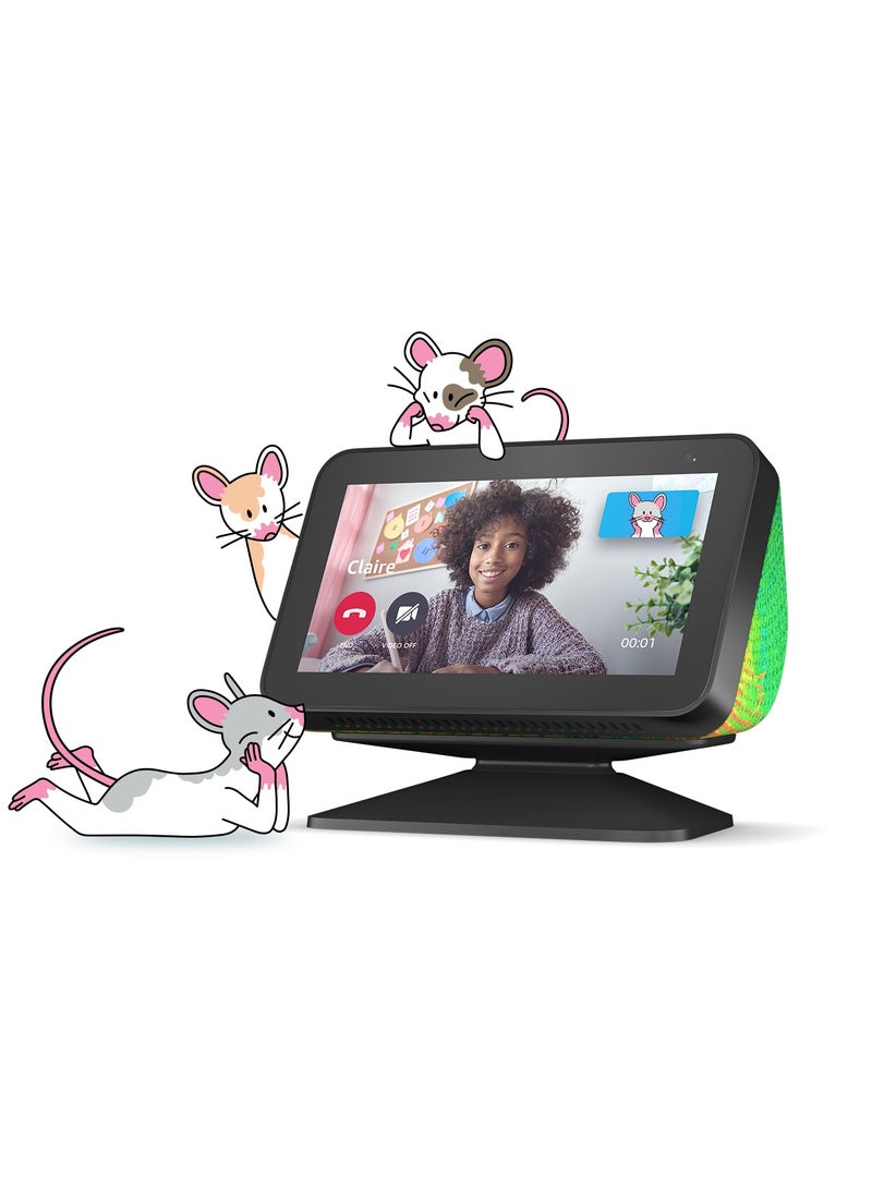 Amazon Ev Smart Home Systems Show 5 Kids second generation supports equipped with a 5.5-inch HD touch screen 2-megapixel camera Wi-Fi and Bluetooth live video calls voice control compatible devices new version (black) - Image 2