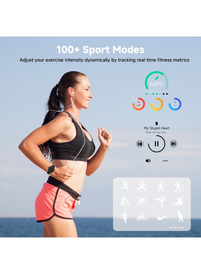 TANMASHI Luxury Smart Watch Women Elegant Fitness Tracker Heart Rate Monitor Fashion Smartwatch, White - Image 4