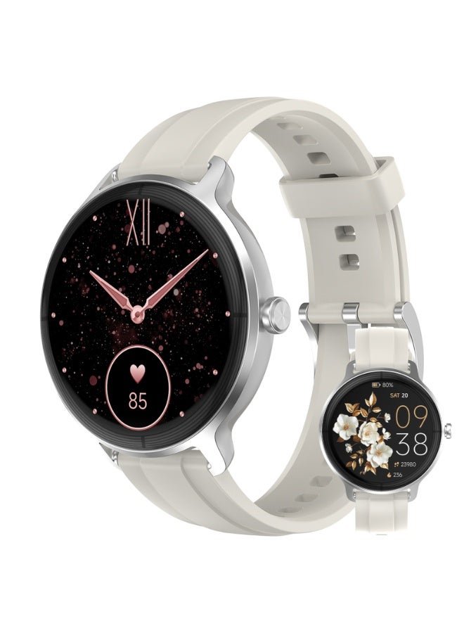 TANMASHI Luxury Smart Watch Women Elegant Fitness Tracker Heart Rate Monitor Fashion Smartwatch, White - Image 1