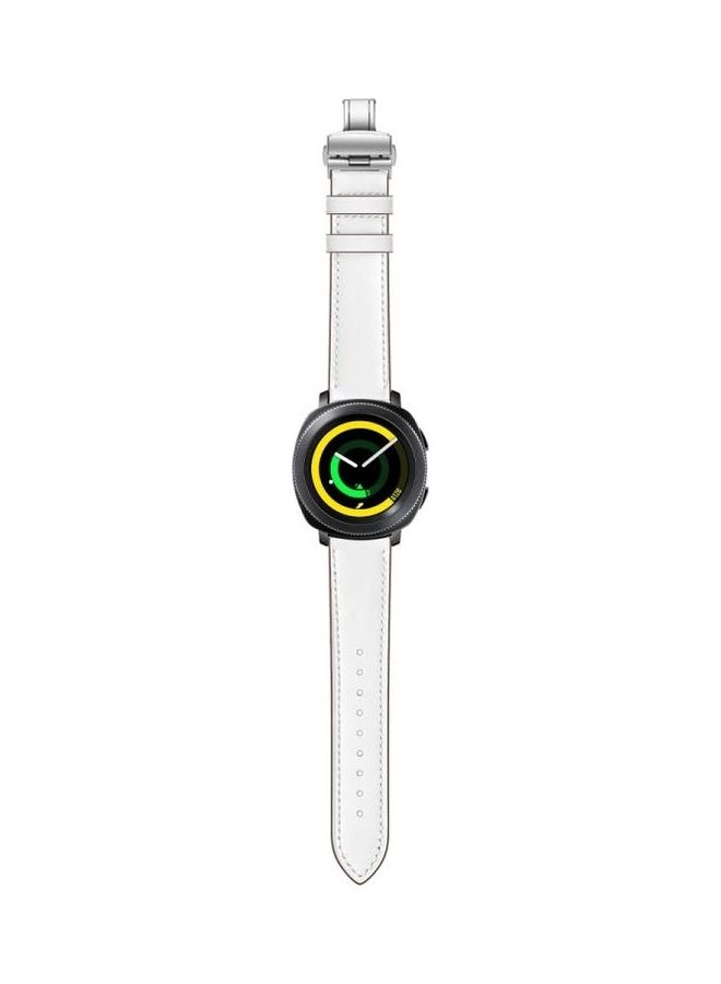 Leather erfly Buckle Strap 22mm For Huawei Watch GT2e / GT2 46mm White - Image 2