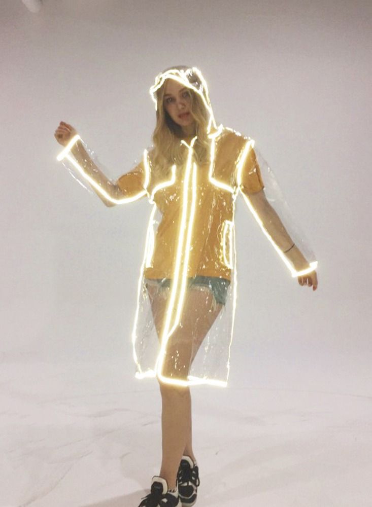 SYOSI Rain Ponchos Raincoat Fashion Reusable Eva Transparent Raincoats With Hood For Adults Clear Raincoat For Women And Men - Image 2