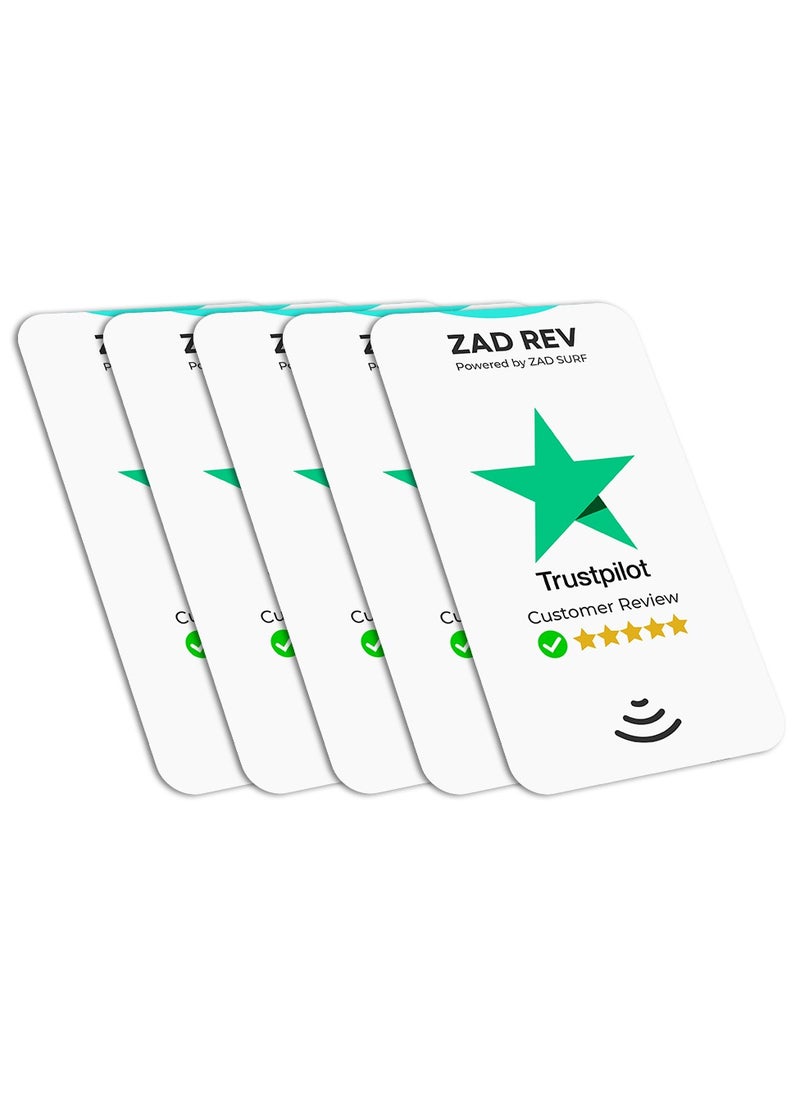 Zad Surf - Pack of 5 Zad Rev. Trustpilot Reviews NFC Card from (Zad Surf) allowing you boosting reviews - iOS and Android - Image 1