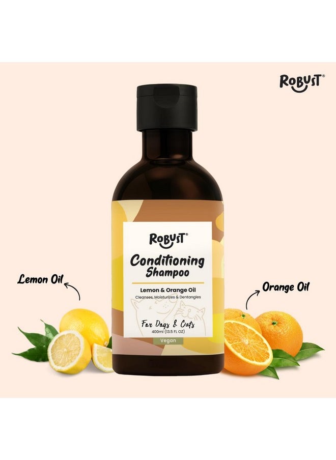 ROBUST Refreshing Vegan Conditioning Shampoo (400Ml) For Dogs & Cats With Natural Ingredients Like Lemon & Orange Oil | Cleanses, Moisturizes & Dentangles | Leaves Your Pet'S Coat Soft & Smooth | 400Ml  - Image 2