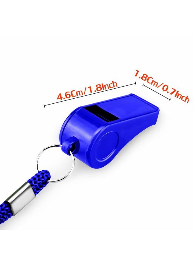 Hipat Whistle with Lanyard, 2 Packs Blue Plastic Whistles, Extra Loud Sports Whistles Great for Coach, Referee, Basketball, Lifeguard, Survival - Image 4