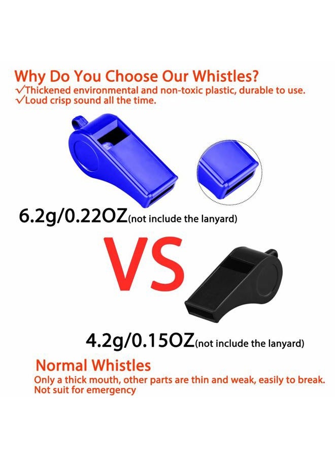 Hipat Whistle with Lanyard, 2 Packs Blue Plastic Whistles, Extra Loud Sports Whistles Great for Coach, Referee, Basketball, Lifeguard, Survival - Image 2