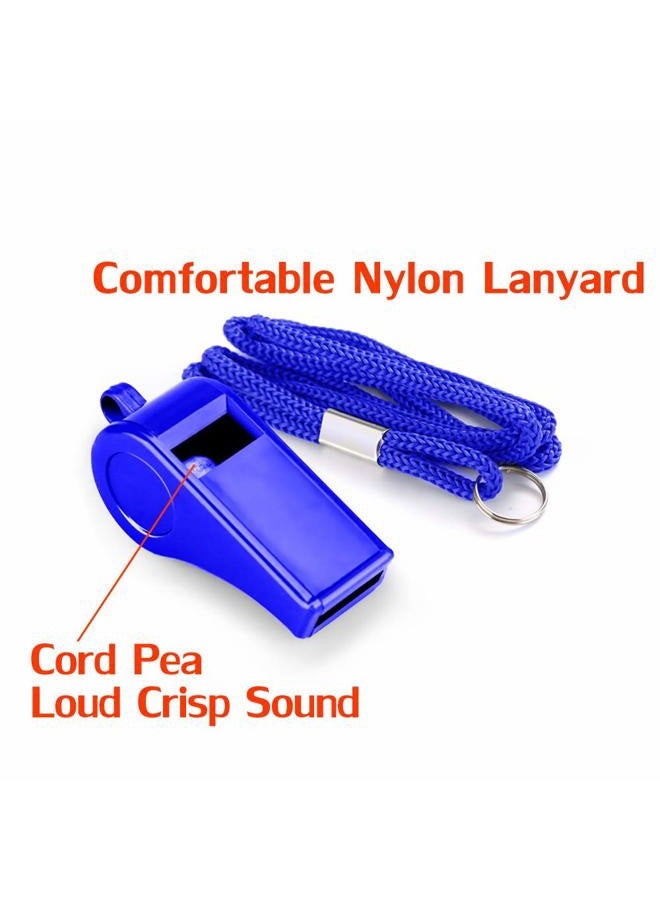 Hipat Whistle with Lanyard, 2 Packs Blue Plastic Whistles, Extra Loud Sports Whistles Great for Coach, Referee, Basketball, Lifeguard, Survival - Image 3