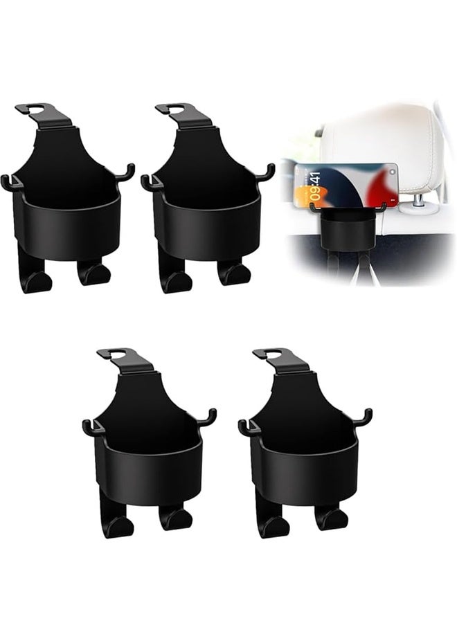 4 Pcs Multifunctional Hook for Car Seat Back, Cars Seats Headrest Hooks 2 in 1 Car Hooks Phone Holder with Hooks - Image 1
