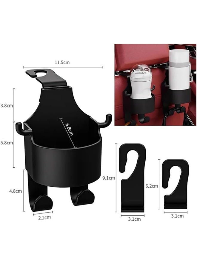 4 Pcs Multifunctional Hook for Car Seat Back, Cars Seats Headrest Hooks 2 in 1 Car Hooks Phone Holder with Hooks - Image 2