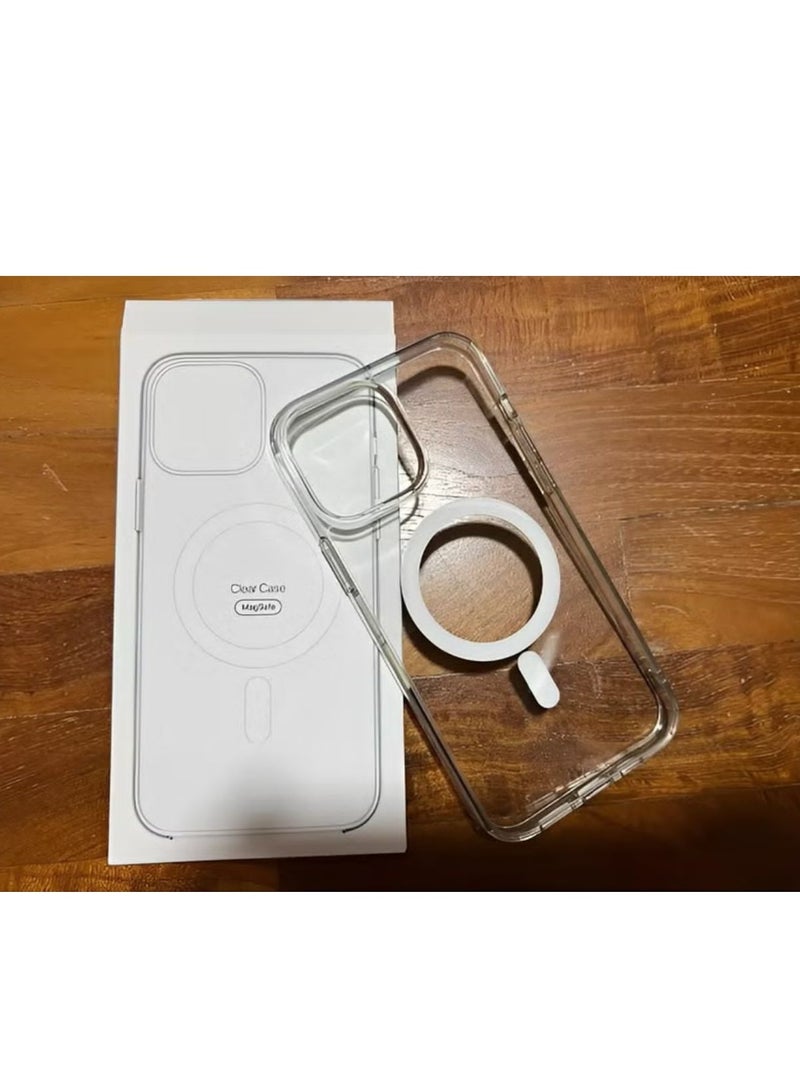ماجنيتك جراب مغناطيسي لموبايل (آيفون 15 برو) متوافق مع ماج سيف MagSafe، غطاء جوال شفاف رفيع ومضاد للصدمات, مصنوع من مادة البولي يوريثين حراري - Image 2