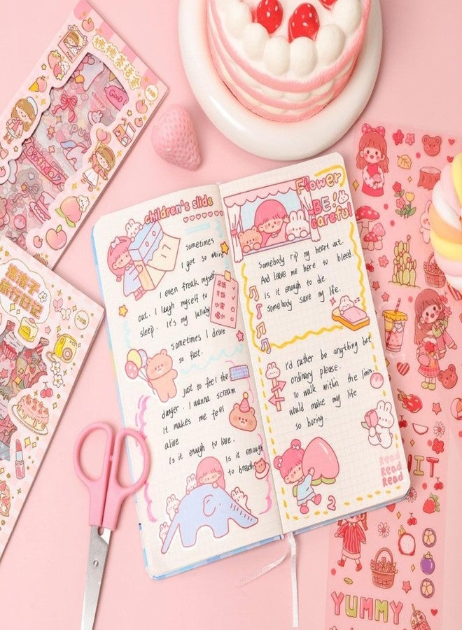 2HEET Kawaii Cartoon Theme Washi Stickers – 20 PET Sheets of Cute Japanese Style Girls Stickers – Self-Adhesive, Waterproof Aesthetic Stickers for Kids, Scrapbooking, DIY Projects - Image 2