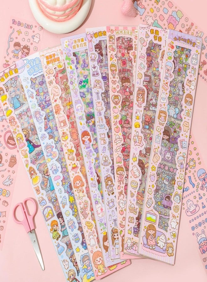 2HEET Kawaii Cartoon Theme Washi Stickers – 20 PET Sheets of Cute Japanese Style Girls Stickers – Self-Adhesive, Waterproof Aesthetic Stickers for Kids, Scrapbooking, DIY Projects - Image 1