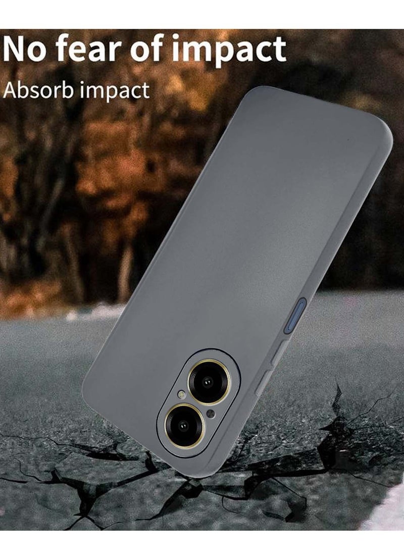 Wtech Realme C67 4G 2023 Soft Liquid Silicone Case Cover - Grey - Image 4