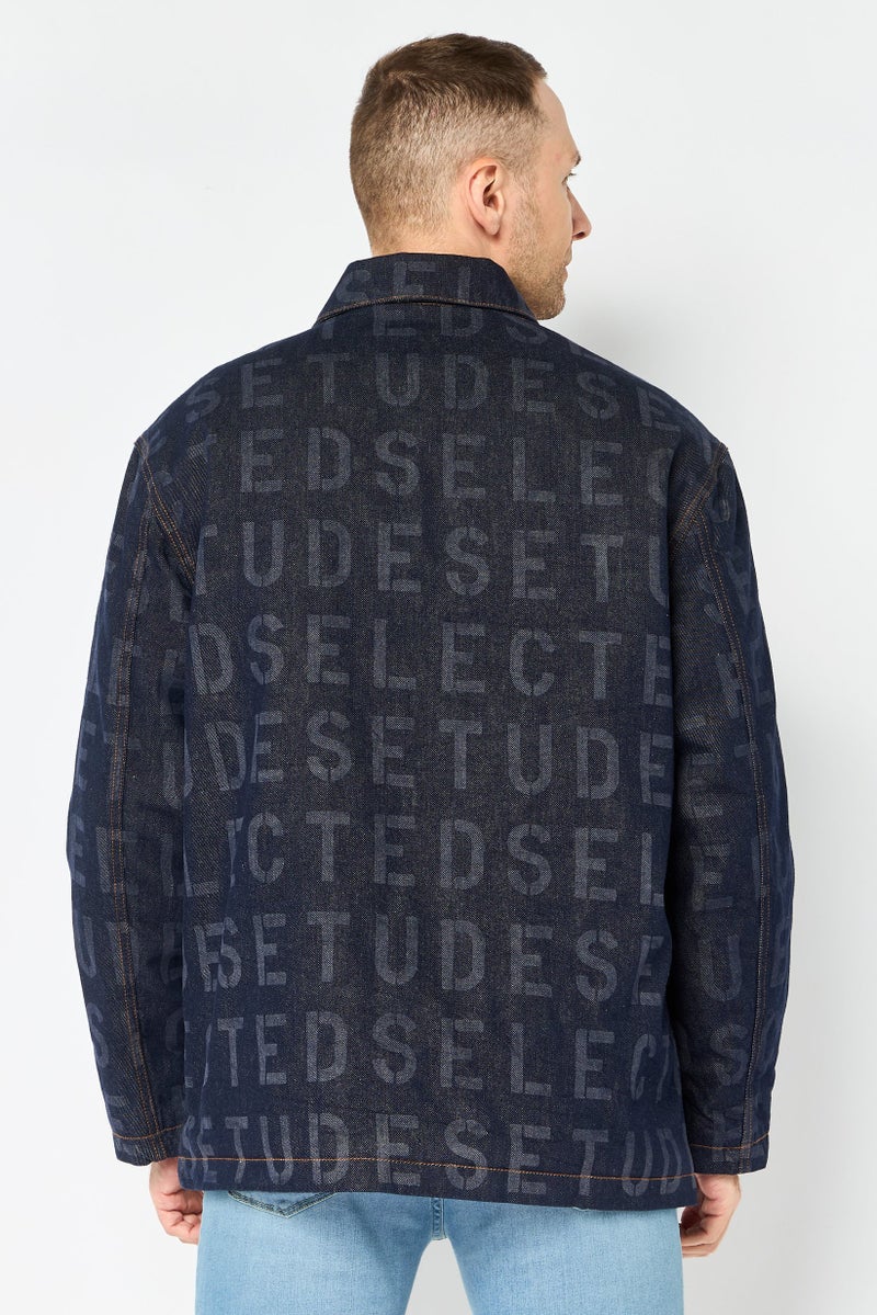 Selected x Etudes Men Allover Print Denim Jacket, Multicolor - Image 4