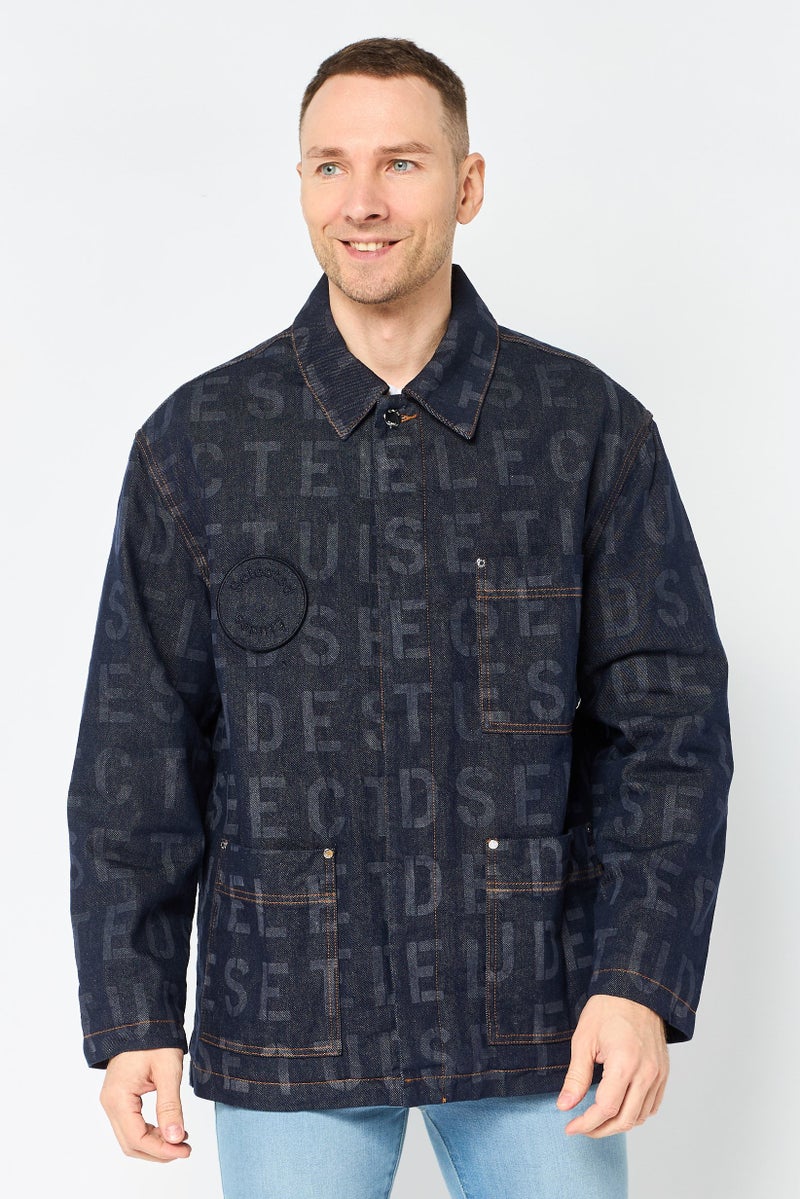 Selected x Etudes Men Allover Print Denim Jacket, Multicolor - Image 1