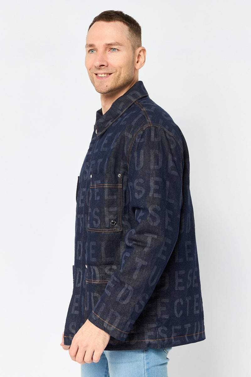 Selected x Etudes Men Allover Print Denim Jacket, Multicolor - Image 3