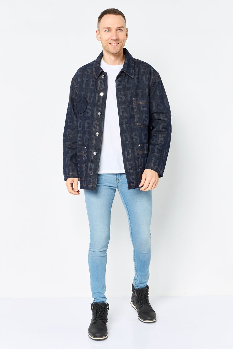 Selected x Etudes Men Allover Print Denim Jacket, Multicolor - Image 2